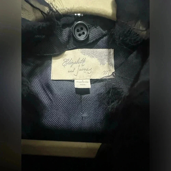 Elizabeth and James Women Black Vest Dramatic Romantic Ruffle Detail Medium EUC - Picture 4 of 5